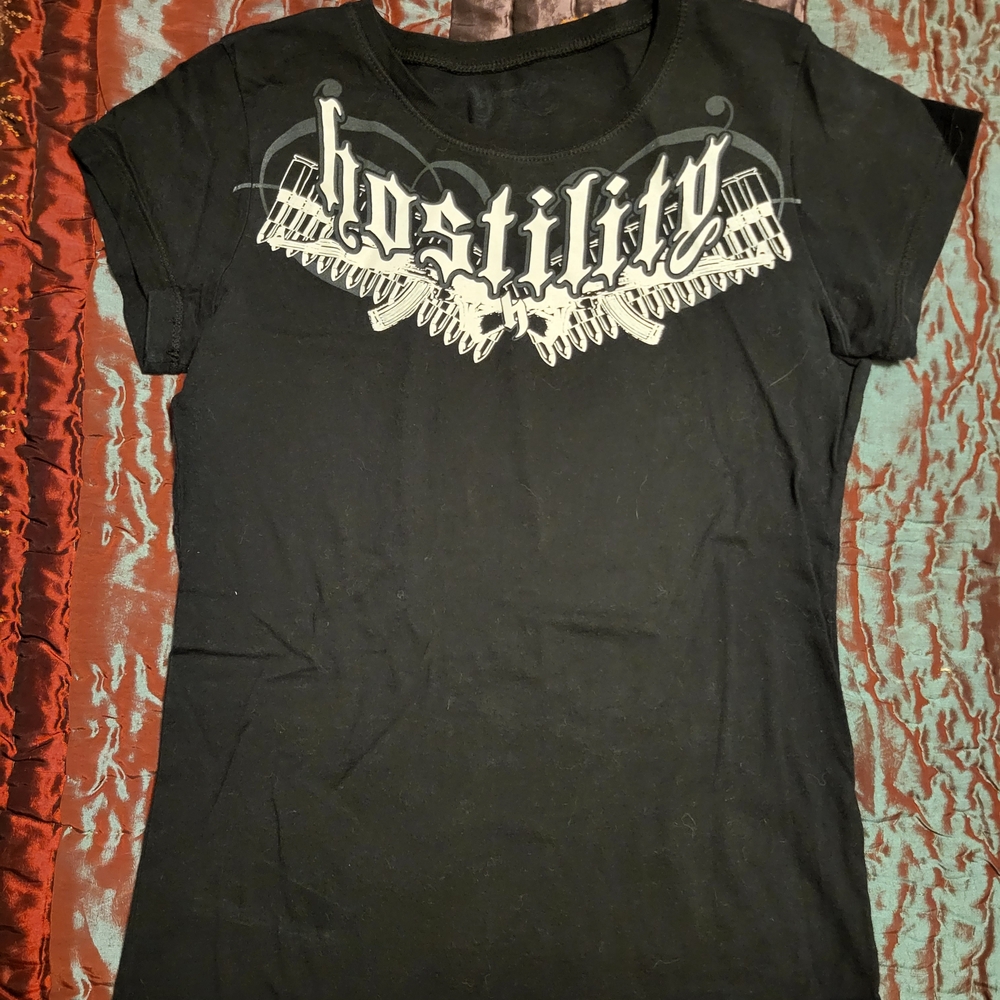 Black Fitted Graphic Short Sleeve Tee